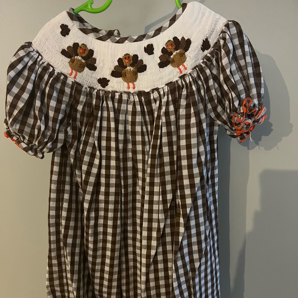 Girl’s Thanksgiving Smocked Dress